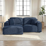 Hugo XL Chaise Sofa Deep Blue from Roseland Furniture