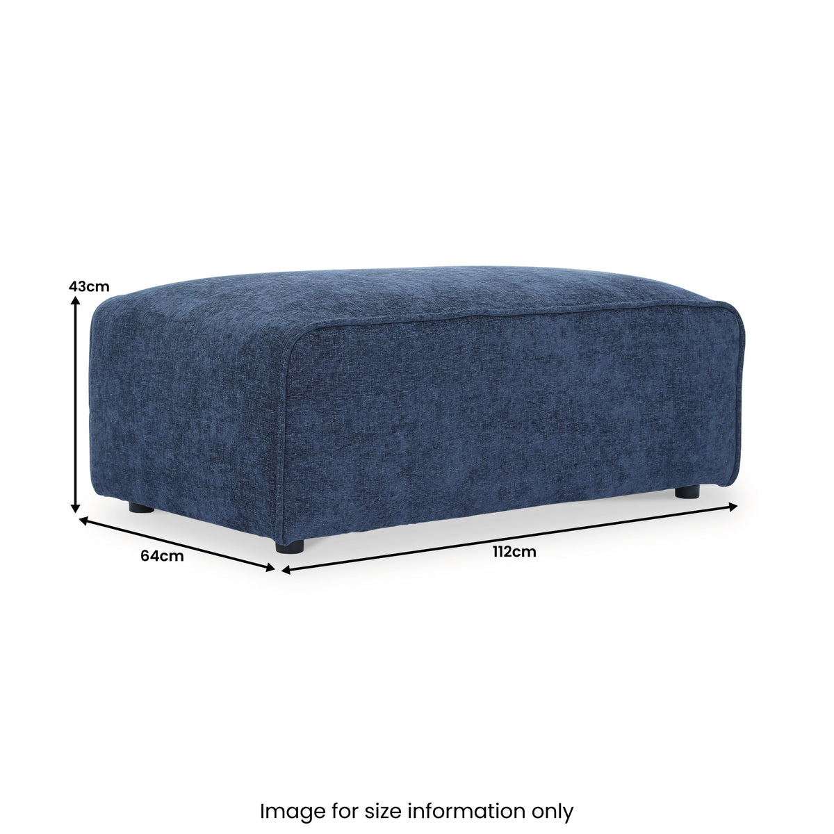 Hugo Footstool XL Deep Blue from Roseland Furniture