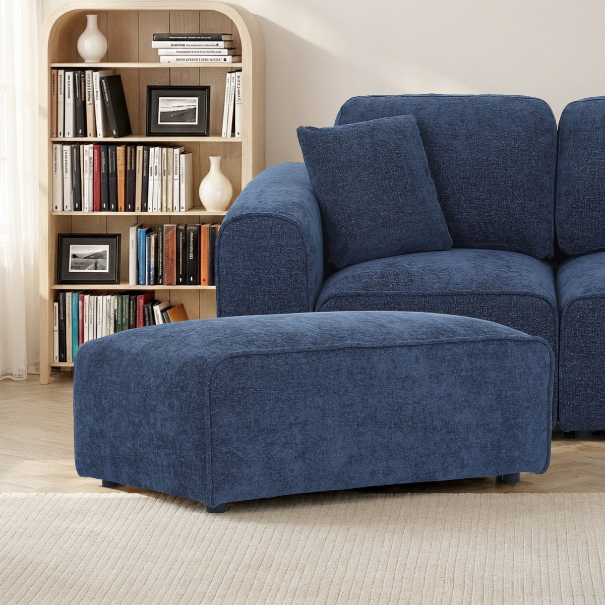 Hugo Footstool XL Deep Blue from Roseland Furniture