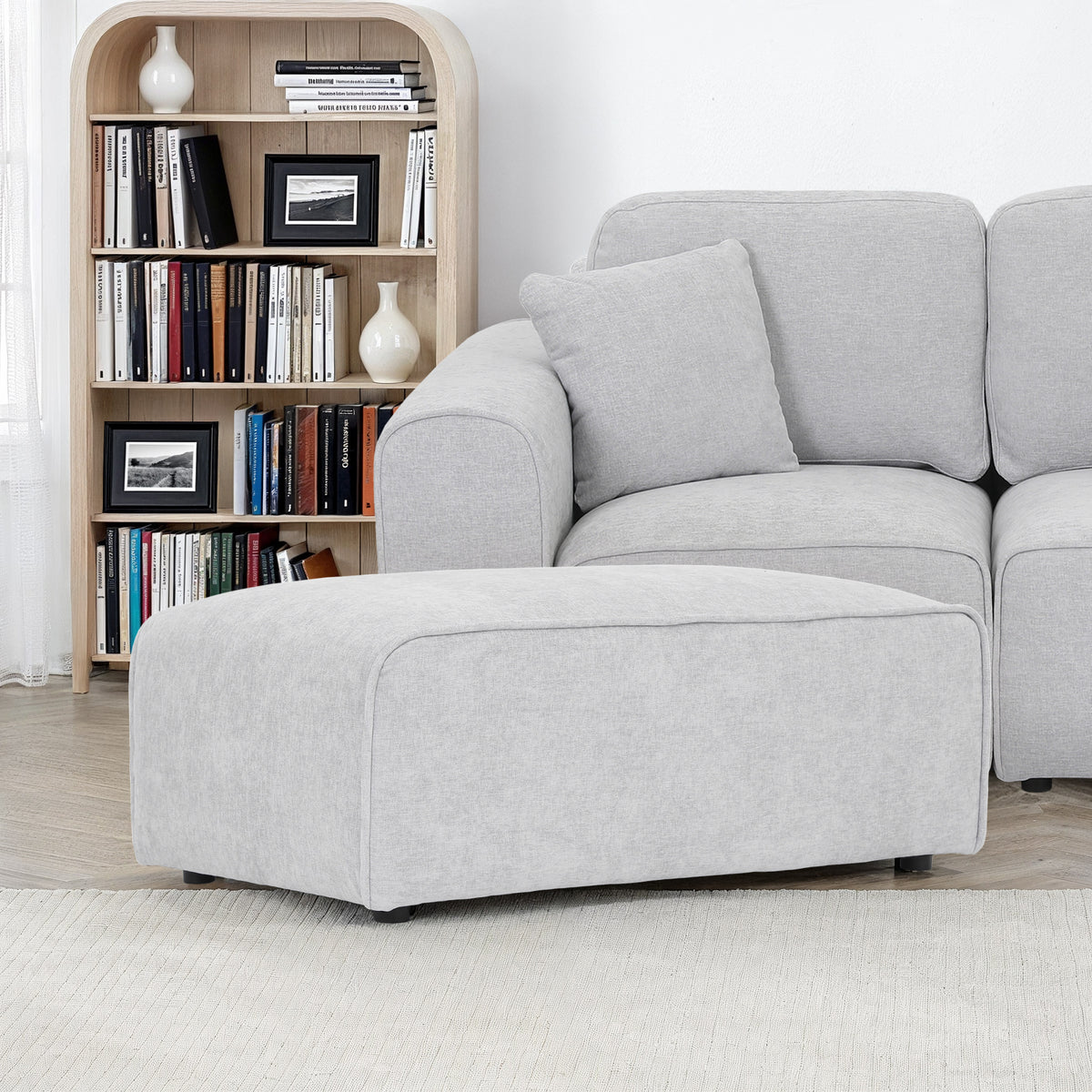 Hugo Fog Grey XL Footstool from Roseland Furniture