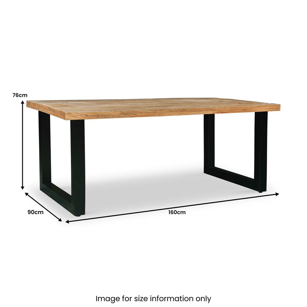 Jaxon Mango Wood 160cm Rectangular Dining Table