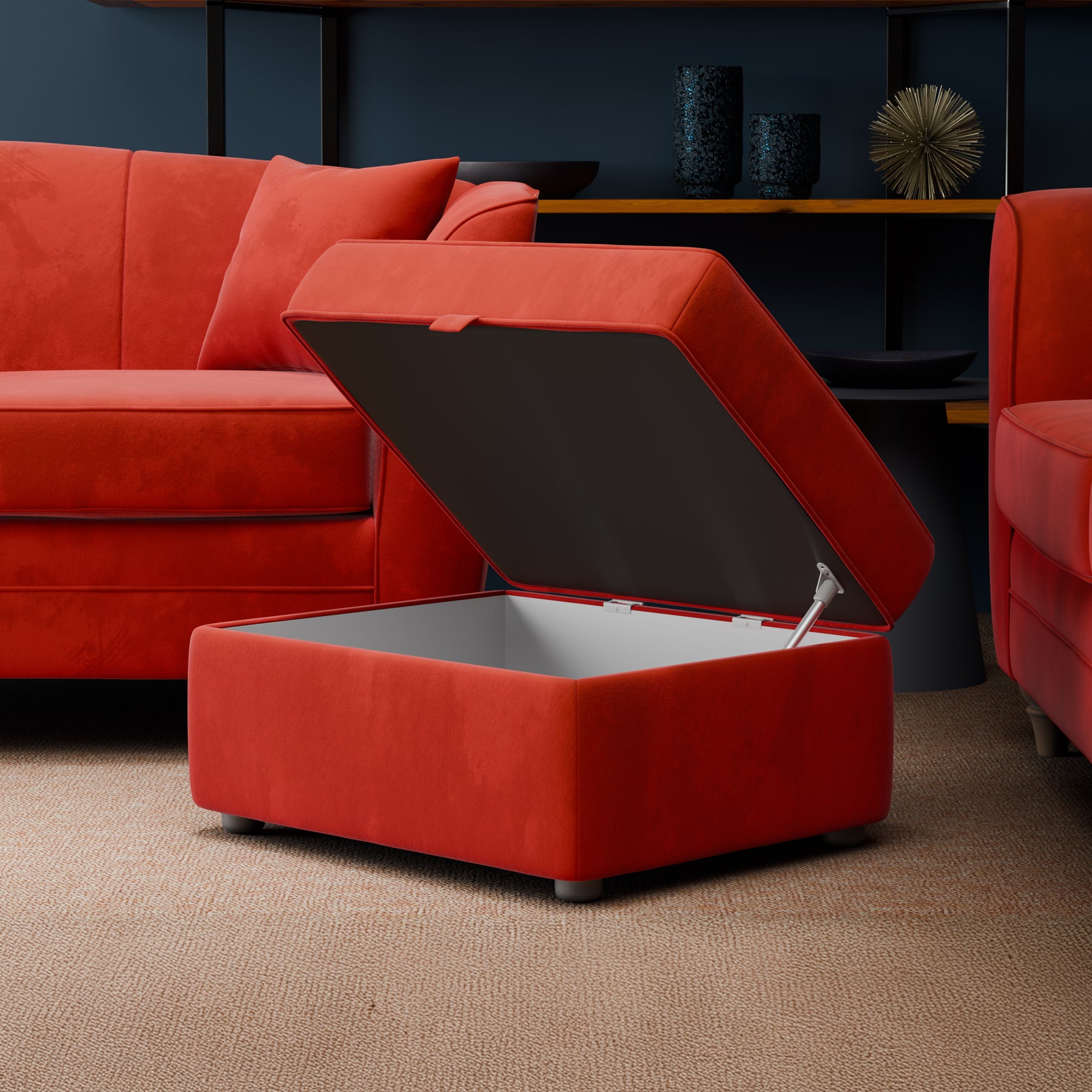 Ansdell Storage Footstool Paprika from Roseland Furniture