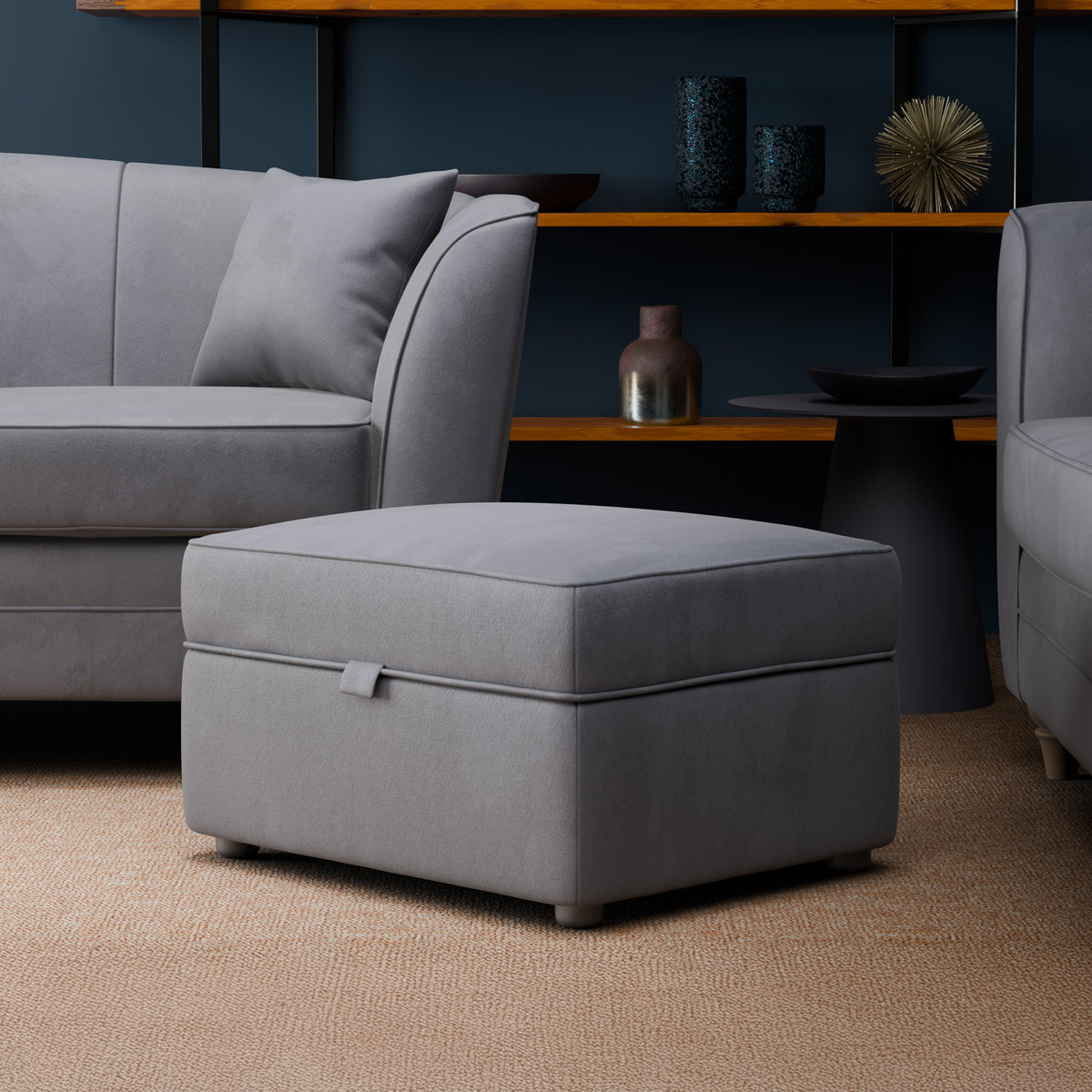 Ansdell Storage Footstool Steel from Roseland Furniture