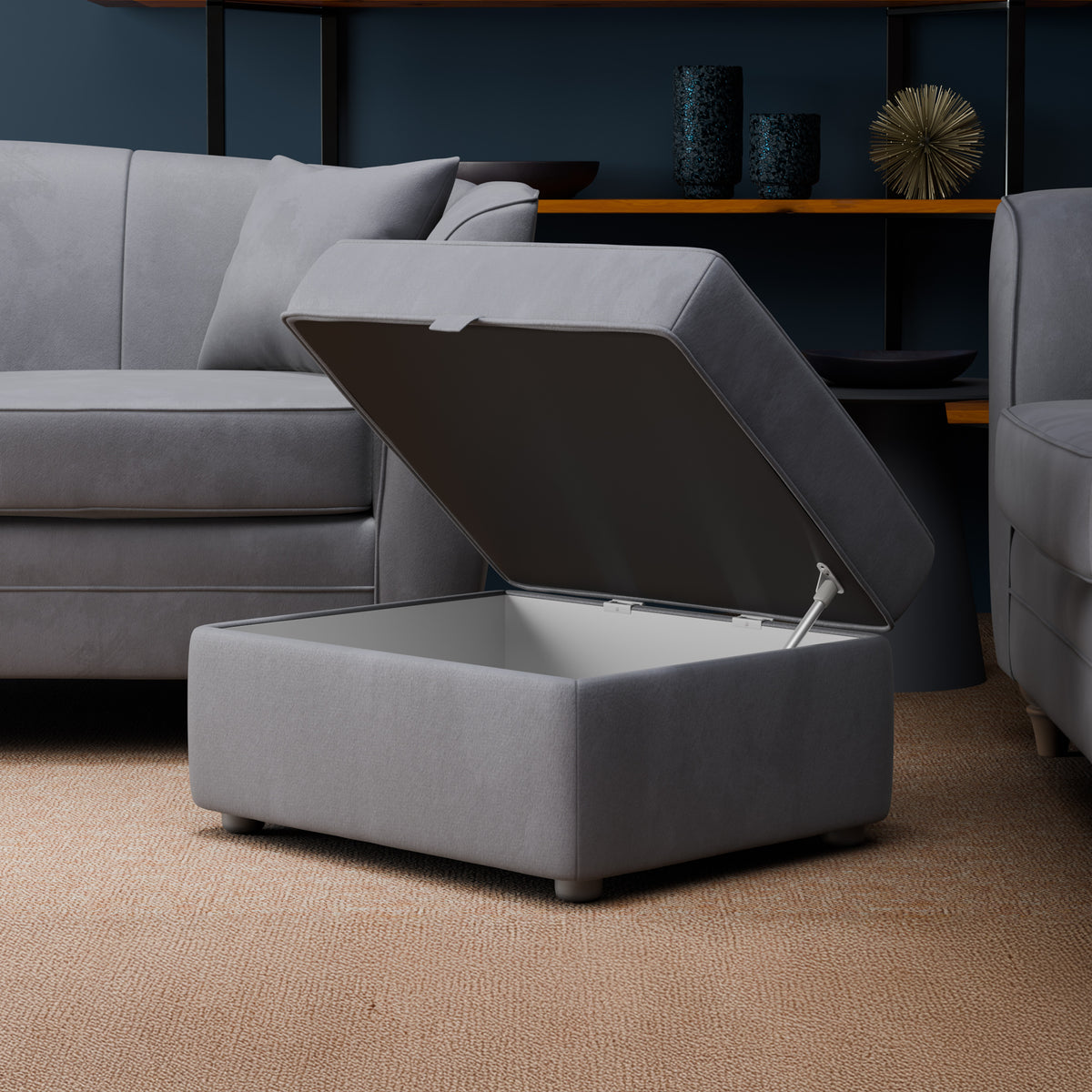 Ansdell Storage Footstool Steel from Roseland Furniture