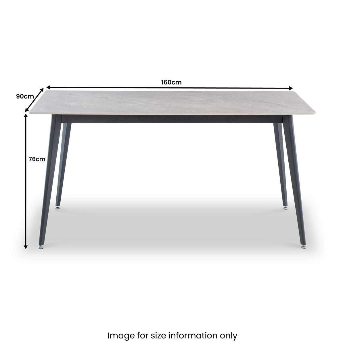 Owen Grey 160cm Sintered Stone Dining Table from Roseland Furniture