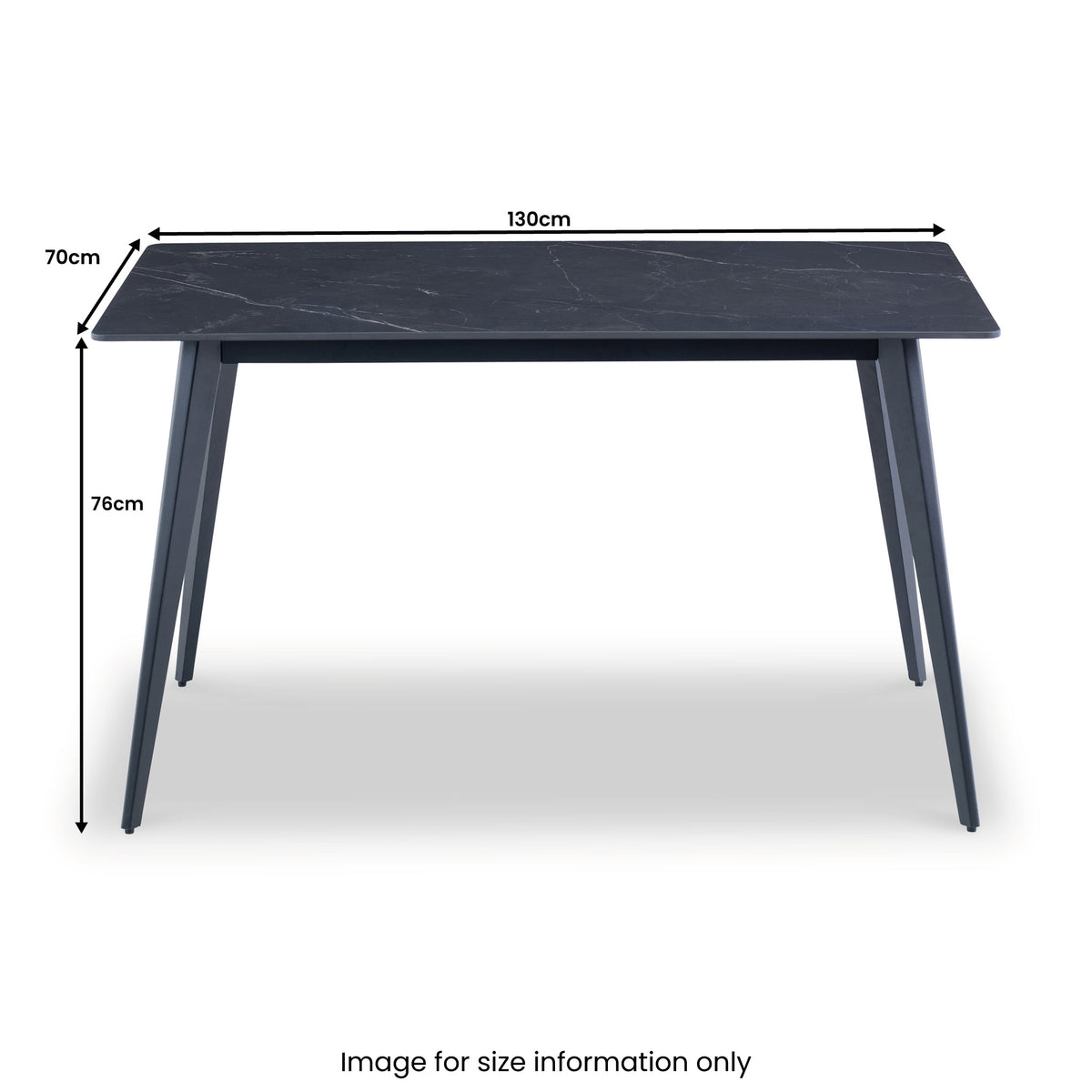 Owen Black 130cm Sintered Stone Dining Table for dining room