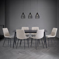 Owen Black 160cm Sintered Stone Dining Table for dining room