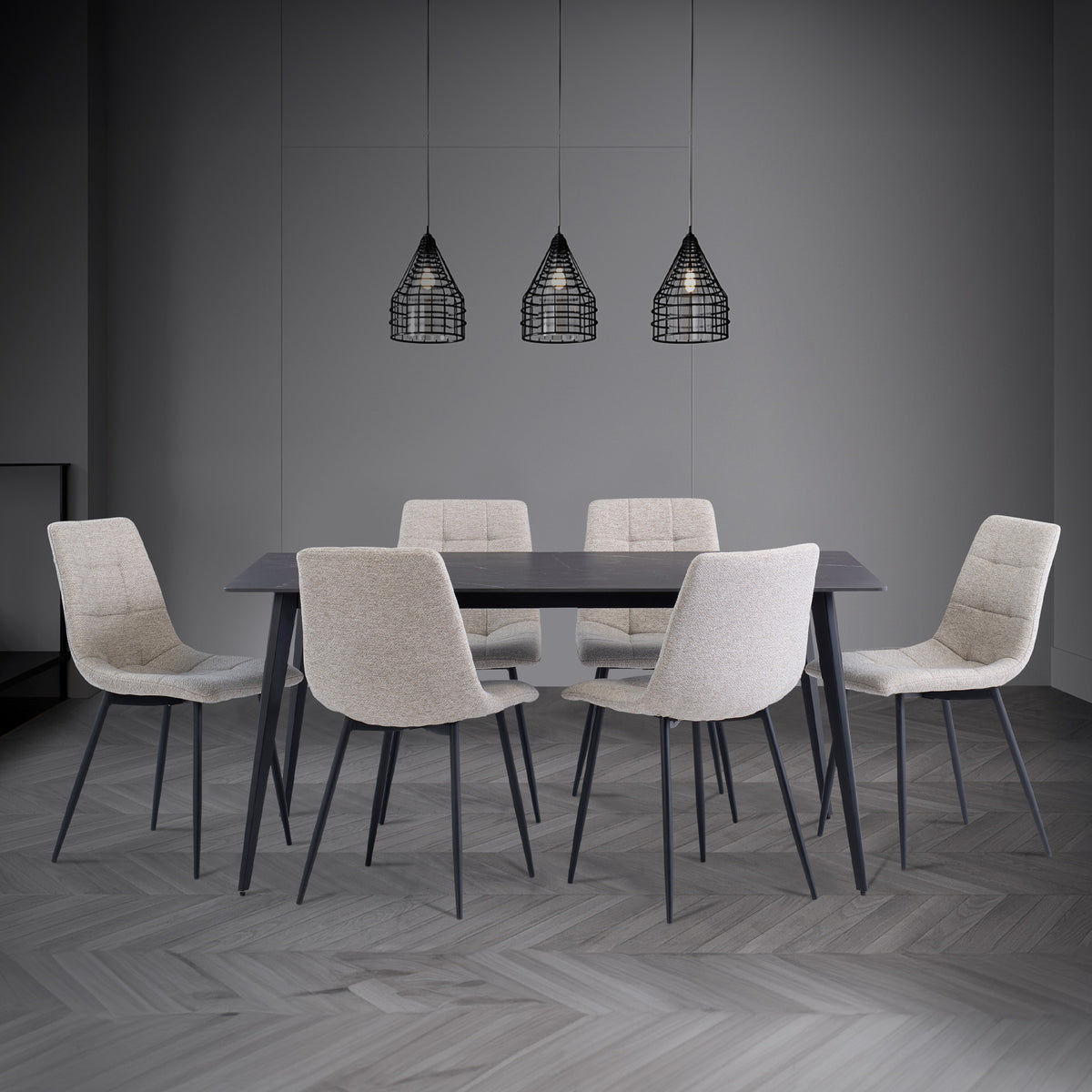 Owen Black 160cm Sintered Stone Dining Table for dining room