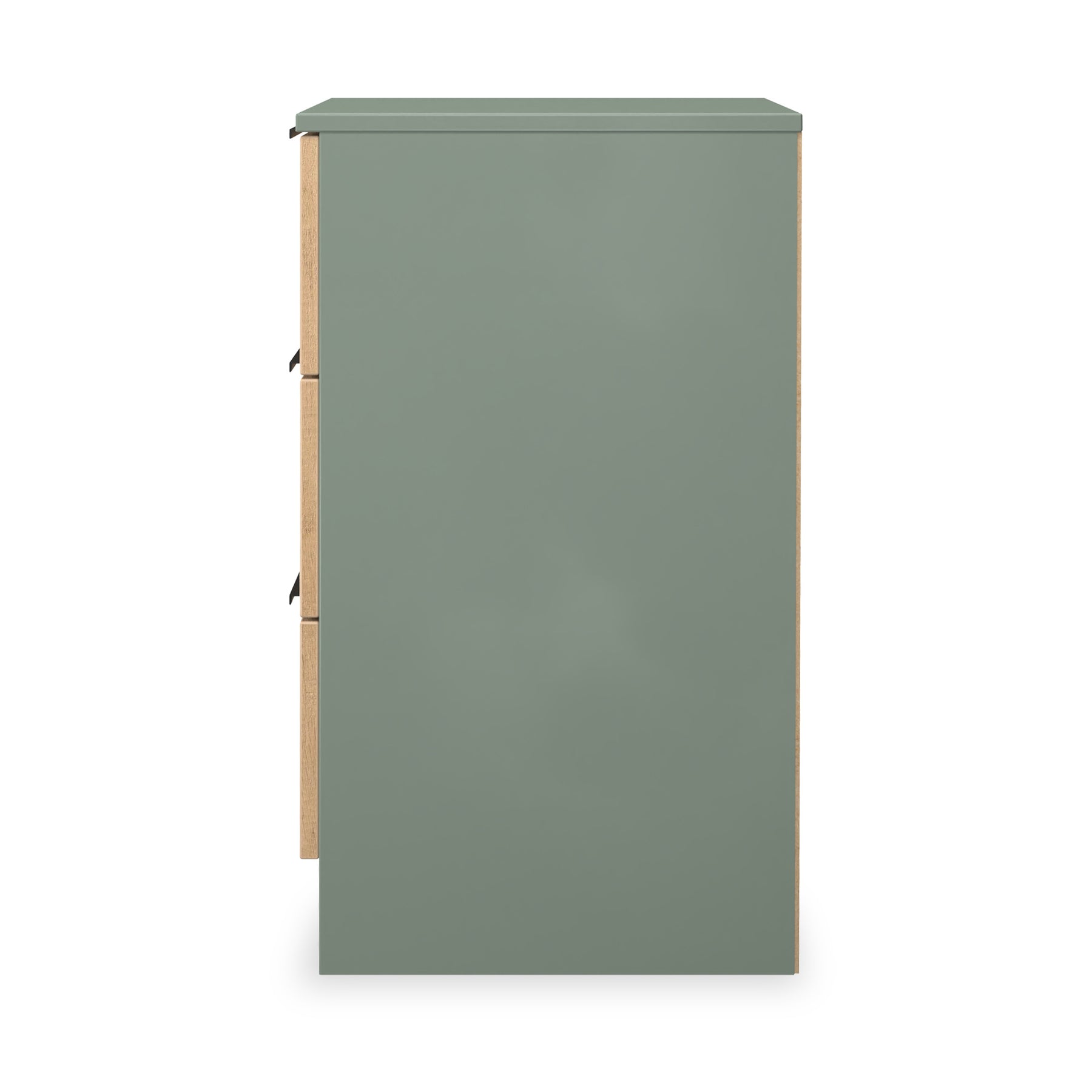 Jago-slatted-effect-3-drawer-bedside-green from Roseland Furniture
