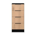 Jago-slatted-effect-4-drawer-bedside-black from Roseland Furniture
