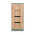 Jago-slatted-effect-4-drawer-bedside-green from Roseland Furniture