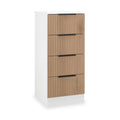 Jago-slatted-effect-4-drawer-bedside-white from Roseland Furniture
