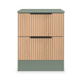 Jago Slatted Effect 2 Drawer Bedside Table