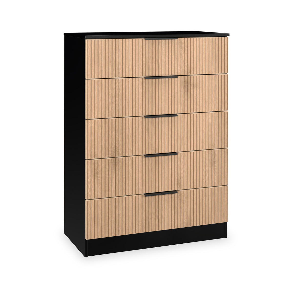 Jago Slatted Effect Large 5 Drawer Chest of Drawers | Roseland