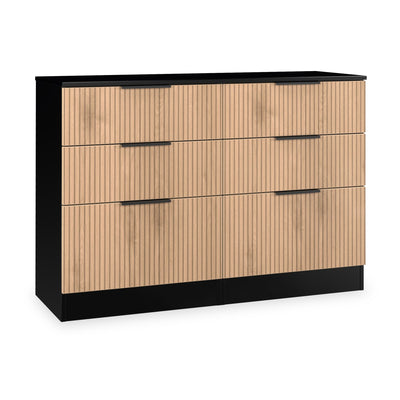 Jago Slatted Effect 6 Drawer Midi Chest