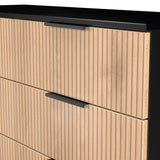 Jago-slatted-effect-6-drawer-midi-chest-black from Roseland Furniture
