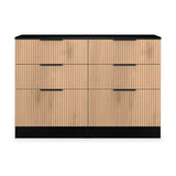 Jago-slatted-effect-6-drawer-midi-chest-black from Roseland Furniture