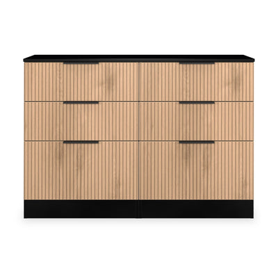 Jago Slatted Effect 6 Drawer Midi Chest