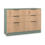 Jago-slatted-effect-6-drawer-midi-chest-green from Roseland Furniture