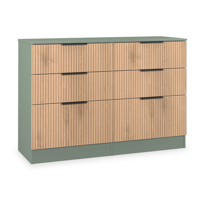 Jago Slatted Effect 6 Drawer Midi Chest