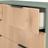 Jago-slatted-effect-6-drawer-midi-chest-green from Roseland Furniture