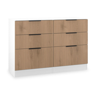 Jago Slatted Effect 6 Drawer Midi Chest