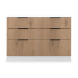 Jago-slatted-effect-6-drawer-midi-chest-white from Roseland Furniture