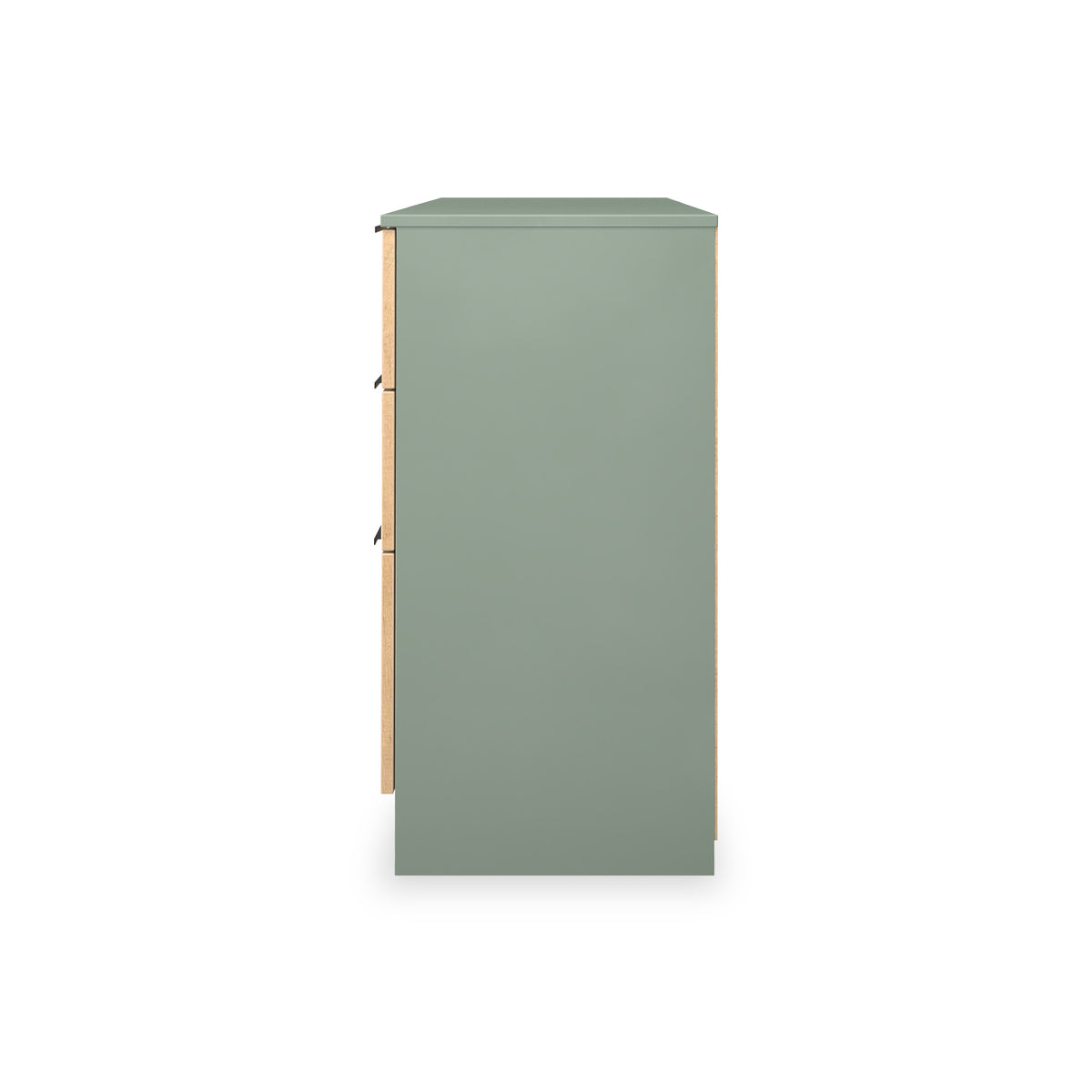 Jago-slatted-effect-kneehole-desk-green from Roseland Furniture