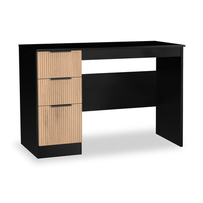 Jago Slatted Effect 3 Drawer Desk