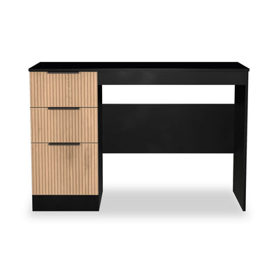 Jago Slatted Effect 3 Drawer Desk