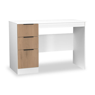 Jago Slatted Effect 3 Drawer Desk