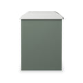 Jago-slatted-effect-stool-green from Roseland Furniture