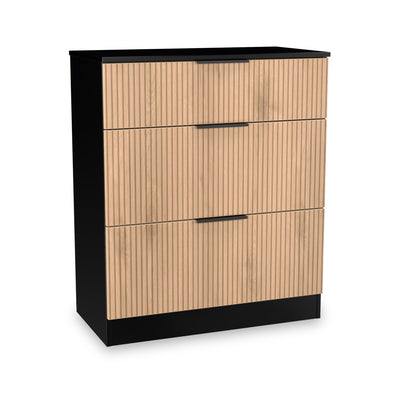 Jago Slatted Effect 3 Drawer Deep Chest