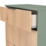 Jago-slatted-effect-3-drawer-deep-chest-green from Roseland Furniture