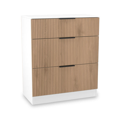 Jago Slatted Effect 3 Drawer Deep Chest