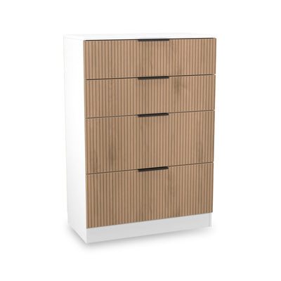 Jago Slatted Effect 4 Drawer Deep Chest