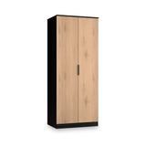 Jago-slatted-effect-2-door-wardrobe-black from Roseland Furniture