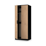 Jago-slatted-effect-2-door-wardrobe-black from Roseland Furniture