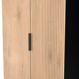 Jago-slatted-effect-2-door-wardrobe-black from Roseland Furniture