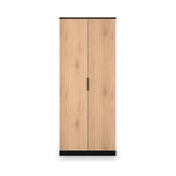 Jago-slatted-effect-2-door-wardrobe-black from Roseland Furniture