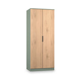 Jago-slatted-effect-2-door-wardrobe-green from Roseland Furniture