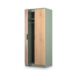 Jago-slatted-effect-2-door-wardrobe-green from Roseland Furniture