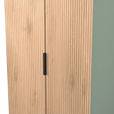 Jago-slatted-effect-2-door-wardrobe-green from Roseland Furniture