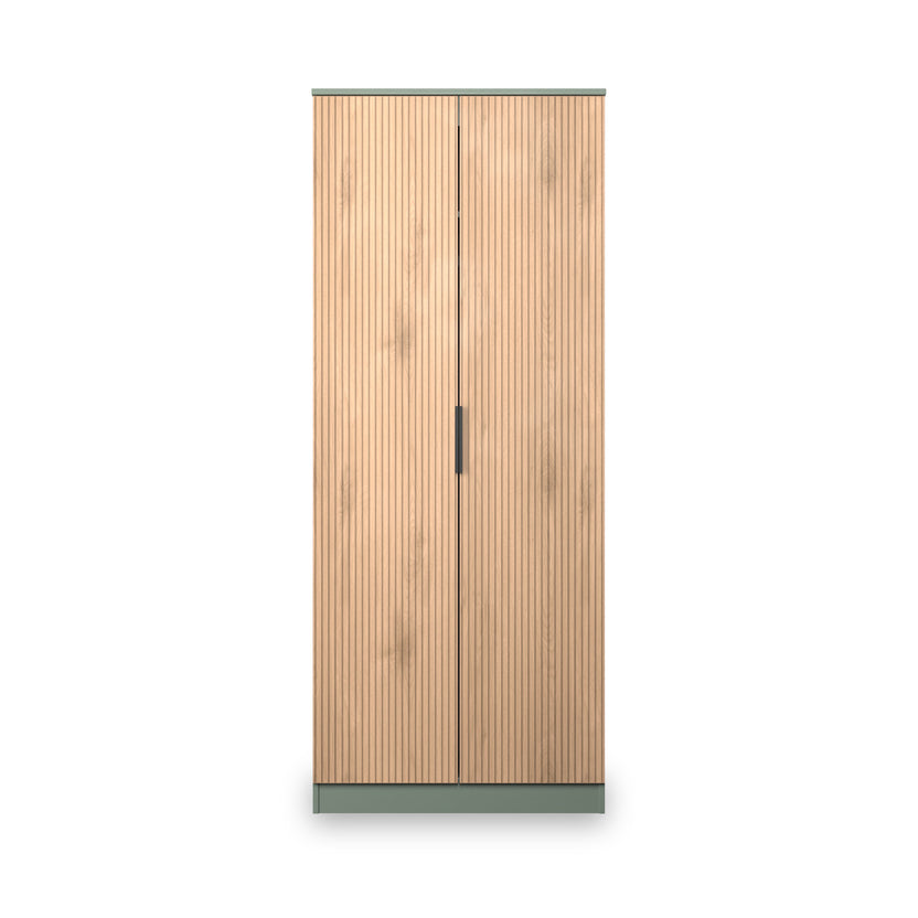 Jago Slatted Effect 2 Door Double Wardrobe for Bedrooms | Roseland