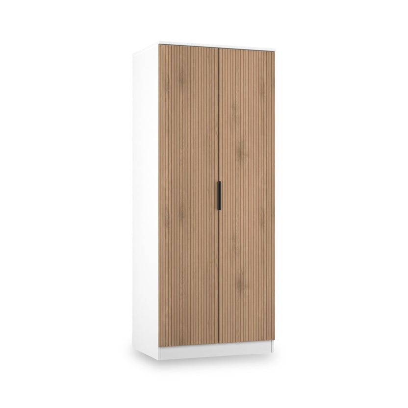 Jago Slatted Effect 2 Door Double Wardrobe for Bedrooms | Roseland
