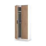 Jago-slatted-effect-2-door-wardrobe-white from Roseland Furniture