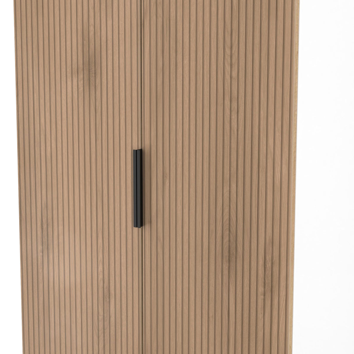 Jago-slatted-effect-2-door-wardrobe-white from Roseland Furniture