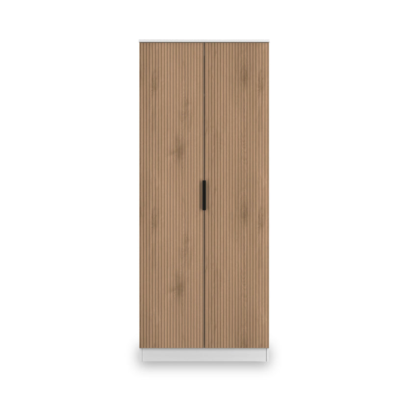 Jago Slatted Effect 2 Door Double Wardrobe for Bedrooms | Roseland