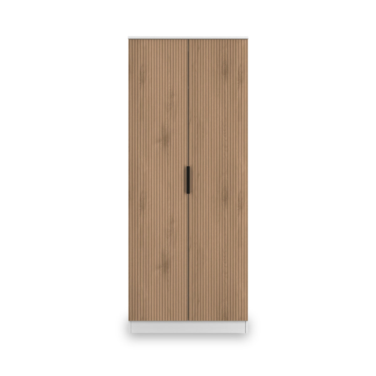 Jago-slatted-effect-2-door-wardrobe-white from Roseland Furniture
