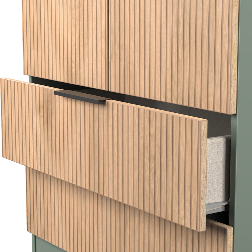 Jago Slatted Effect 2 Door 2 Drawer Double Wardrobe | Roseland